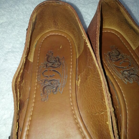 Brown Nine West Leather Ballet Flats Worn - Picture 7 of 11